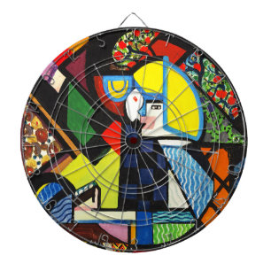 Abstract Geometric Colourful Modernist Painting Dartboard