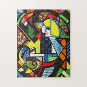 Abstract Geometric Colourful Modernist Painting Jigsaw Puzzle
