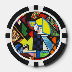 Abstract Geometric Colourful Modernist Painting Poker Chips