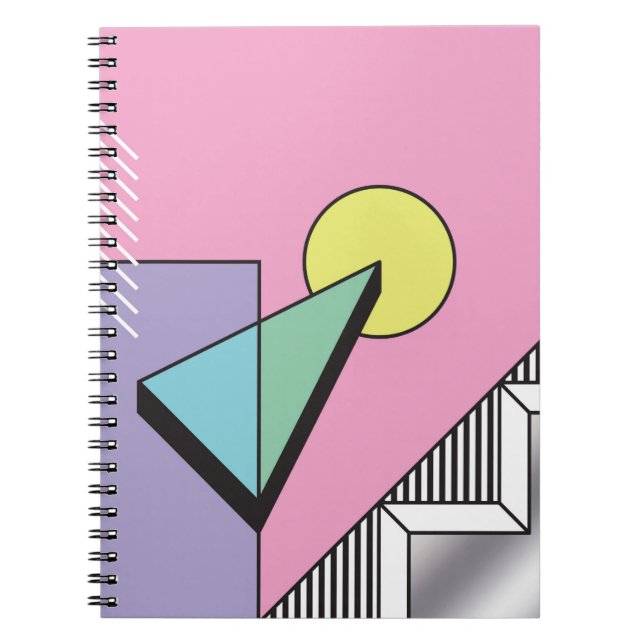 Abstract geometric composition background in postm notebook (Front)