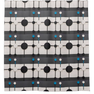 Abstract Geometric Composition Featuring Circles Shower Curtain