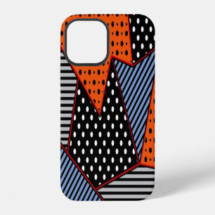Abstract Geometric Composition: Orange Blue Patter iPhone 12 Case