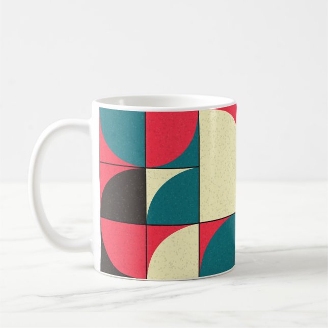 Abstract geometric, computational art illustration coffee mug (Left)