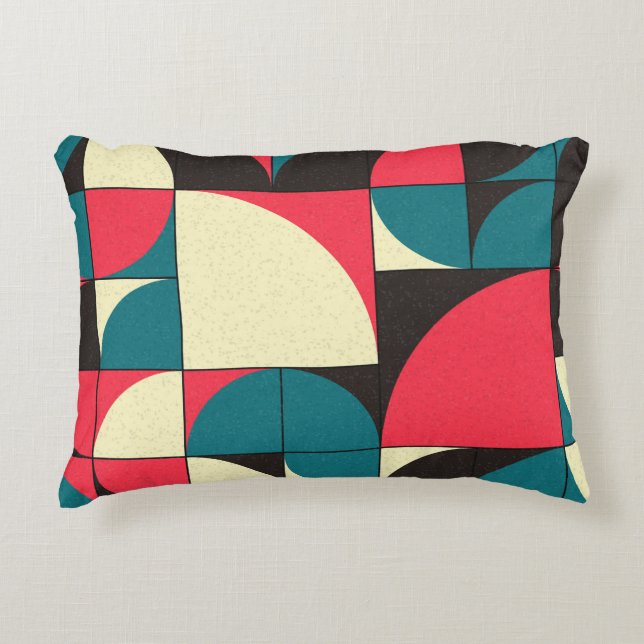 Abstract geometric, computational art illustration decorative cushion (Front)