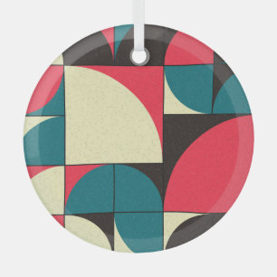 Abstract geometric, computational art illustration glass tree decoration
