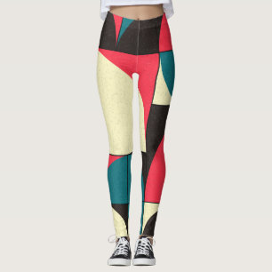 Abstract geometric, computational art illustration leggings