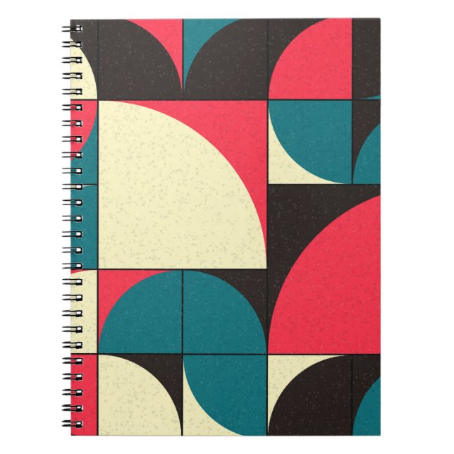Abstract geometric, computational art illustration notebook (Front)