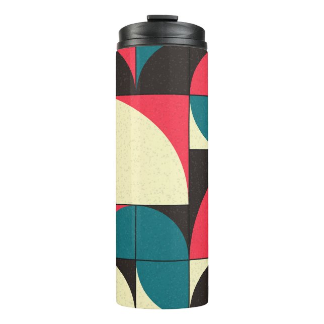 Abstract geometric, computational art illustration thermal tumbler (Front)