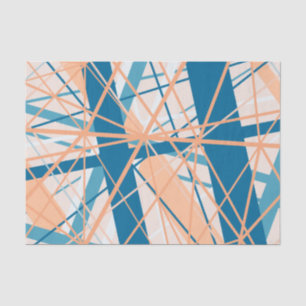 Abstract Geometric Cool Blue Peach Tissue Paper