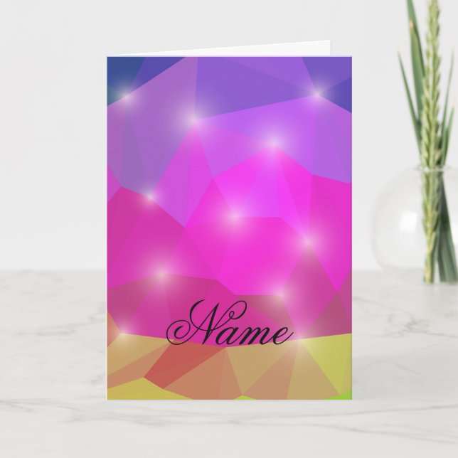 Abstract Geometric Crystal Mosaic in Pink Invitation (Front)