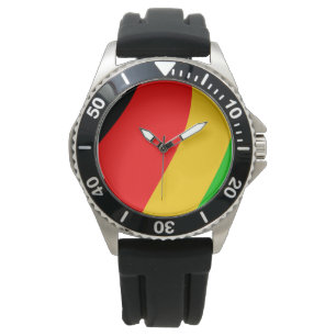 Abstract Geometric Cultural Colours -Curved Shapes Watch