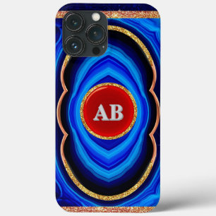 Abstract Geometric Design with Blue Red and Gold iPhone 13 Pro Max Case