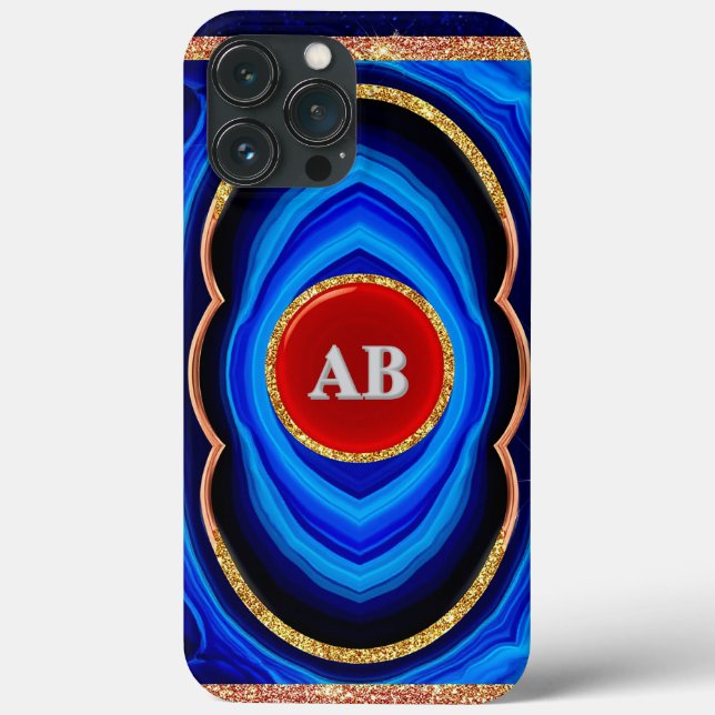 Abstract Geometric Design with Blue Red and Gold Case-Mate iPhone Case (Back)