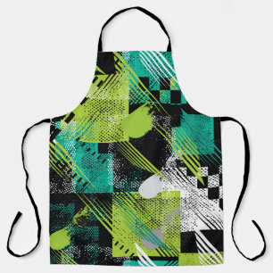 Abstract Geometric Dots Stripes Pattern Apron