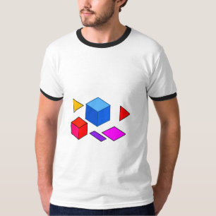 Abstract Geometric Elements Pattern for Minimalist T-Shirt