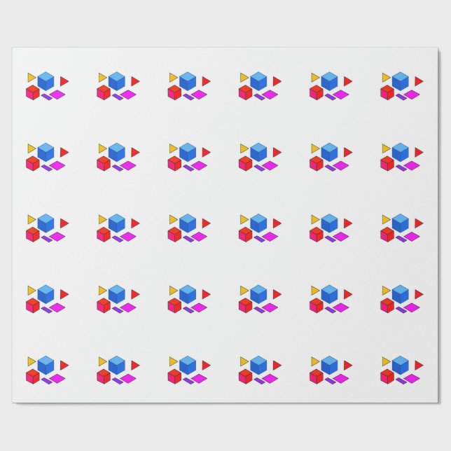 Abstract Geometric Elements Pattern for Minimalist Wrapping Paper (Flat)