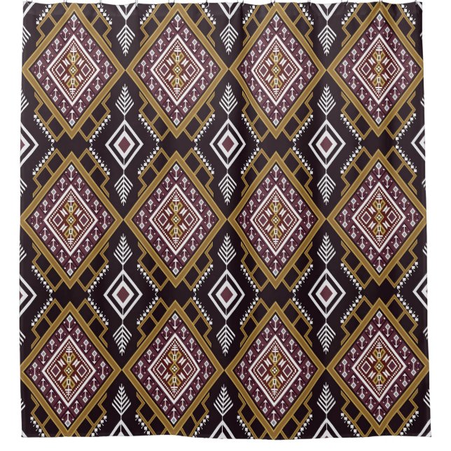 Abstract geometric ethnic, wallpaper design. shower curtain (Front)