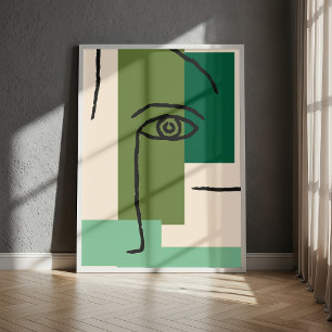 Abstract Geometric Eye Line Art Poster