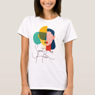 Abstract Geometric Face Illustration T-Shirt