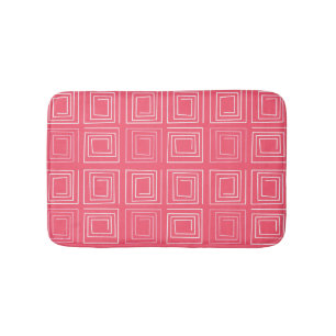  abstract geometric fashionable sixties pink  bath mat