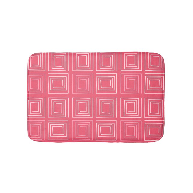  abstract geometric fashionable sixties pink  bath mat (Front)