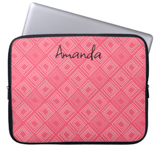  abstract geometric fashionable sixties pink  laptop sleeve