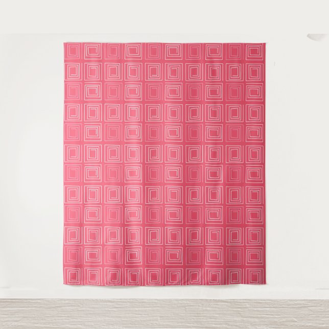  abstract geometric fashionable sixties pink  tapestry (Front)