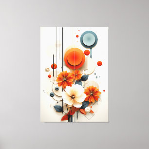 Abstract Geometric Floral Canvas Print