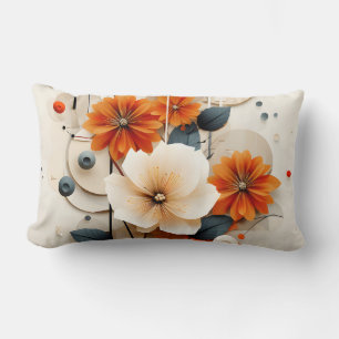 Abstract Geometric Floral Lumbar Cushion