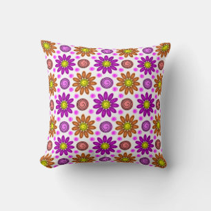 Abstract Geometric Floral Pattern Cushion