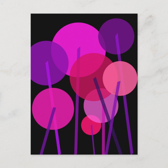Abstract Geometric Floral Pattern Postcard (Front)