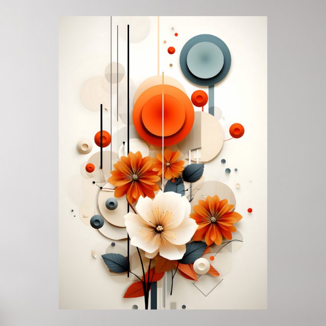 Abstract Geometric Floral Poster (Front)