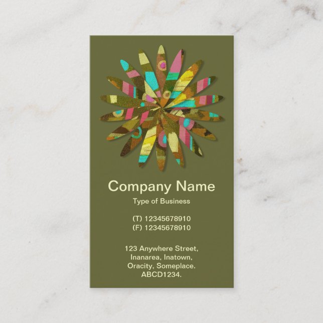 Abstract Geometric Flower 02 Business Card (Front)