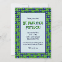 Abstract Geometric Four-Leaf Clover St. Patrick's