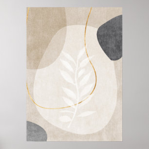 Abstract Geometric Golden Lines Wall Art Poster