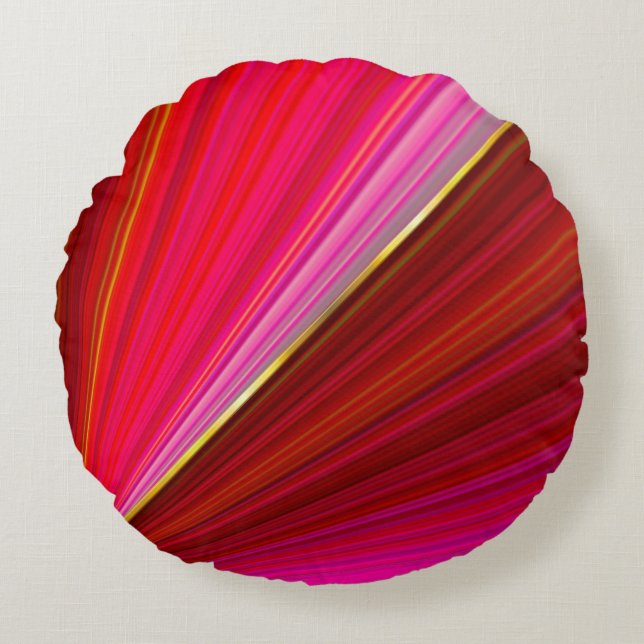 Abstract geometric gradient red texture. round cushion (Front)