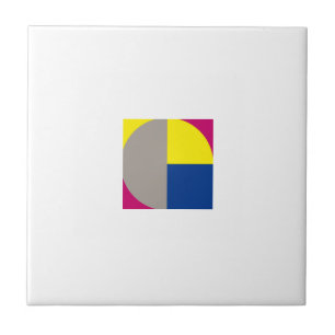 Abstract geometric grey fuchsia  tile