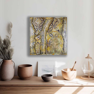 Abstract Geometric Grey & Yellow   Canvas Print