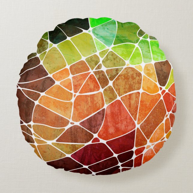 abstract geometric grunge backgroundabstract, agin round cushion (Front)