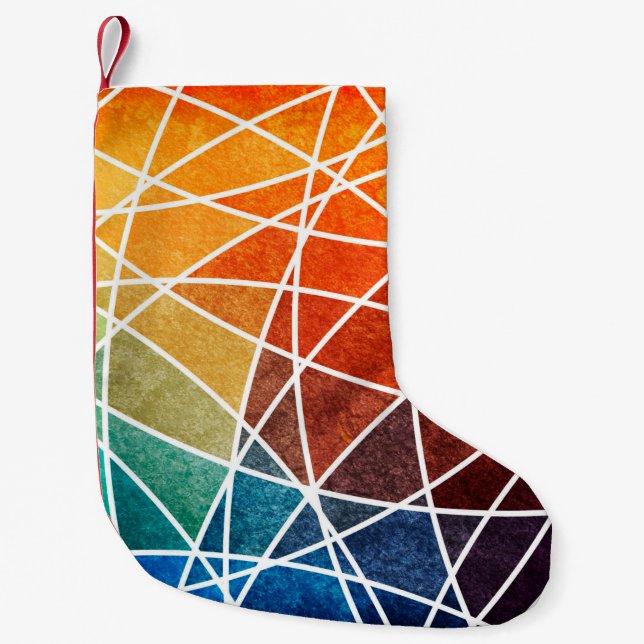 abstract geometric grunge backgroundabstract,aging small christmas stocking (Front)