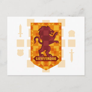 Abstract Geometric GRYFFINDOR™ Crest Invitation Postcard