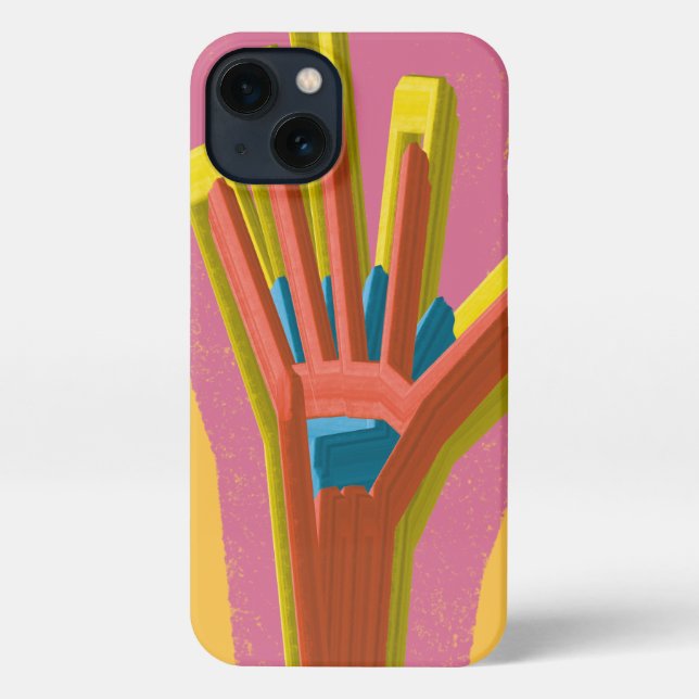 Abstract Geometric Hand | Vibrant Pop-Art iPhone Case (Back)