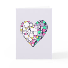 Abstract Geometric Heart Blank Greeting Card