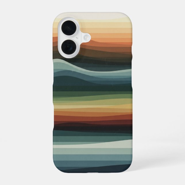 Abstract Geometric Hills iPhone 16 Case (Back)