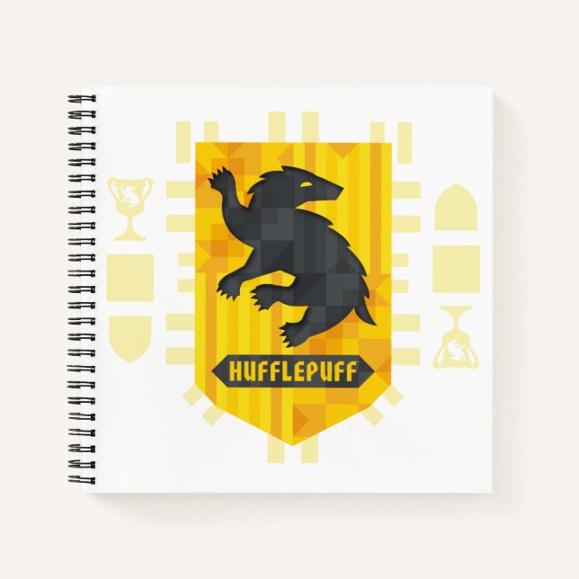 Abstract Geometric HUFFLEPUFF™ Crest Notebook (Front)