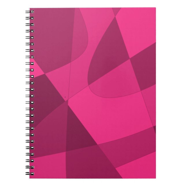 Abstract Geometric in various shades of magenta Notebook (Front)