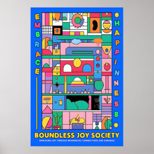 Abstract Geometric Joy Poster Vibrant Modern Wall