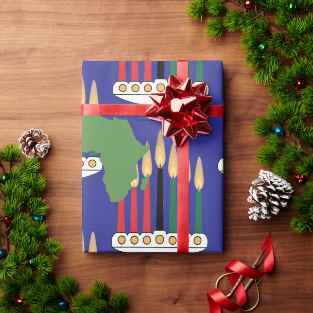  Abstract  Geometric Kwanzaa Wrapping paper (Holiday Gift)