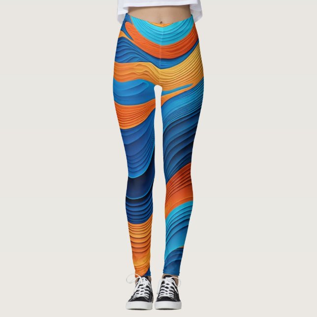 Abstract Geometric Leggings (Front)