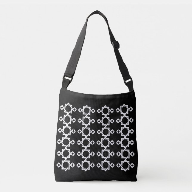 abstract geometric line art crossbody bag (Front)
